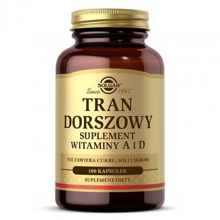 Solgar Tran Dorszowy Witaminy A i D 100 kaps.