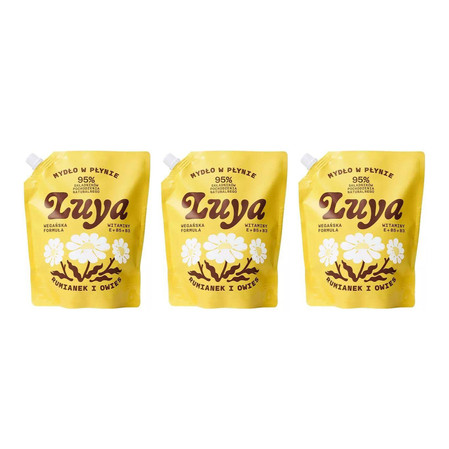 Zestaw: 3x Luya - Mydło do rąk w płynie Rumianek i Owies Refill 800ml