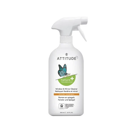 Attitude NATURE+, Spray do mycia okien i luster, 800 ml