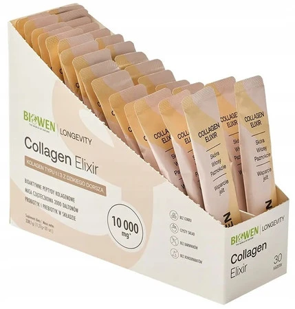 Biowen Collagen Elixir Kolagen Rybi Naticol® 10 000 mg z Probiotykiem - 30 sasz.