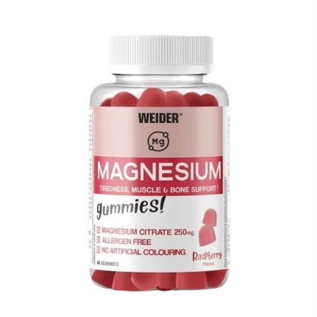 Wiader Magnesium Gummies Cytrynian magnezu 250mg - 48 żele smak malina