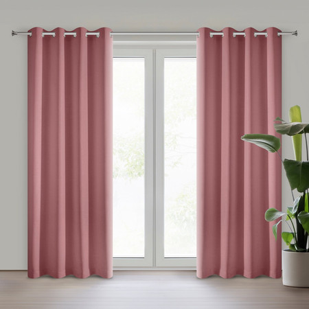 ZASŁONA GOTOWA RITA 140 X 250 CM CIEMNORÓŻOWY
