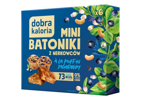 DOBRA KALORIA Mini batoniki a'la muffin jagodowy z nerkowców (6x17g) KUBARA