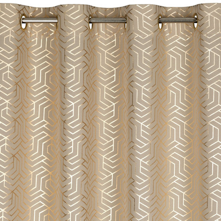 ZASŁONA GOTOWA SEMI 140 X 250 CM CIEMNOBEŻOWY