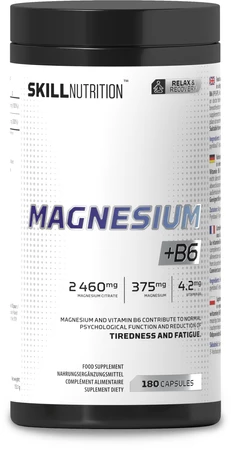 Skill Nutrition Magnesium + B6 na wsparcie koncentracji 180 kaps.