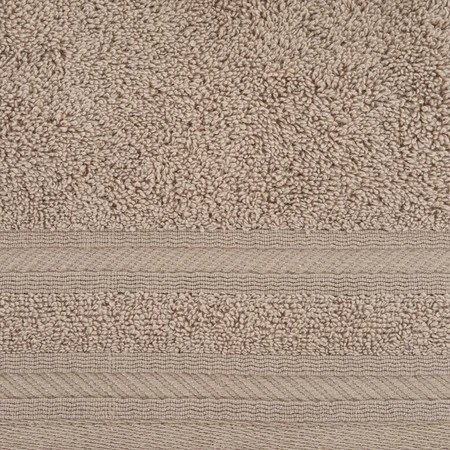 Ręcznik z ozdobną bordiurą w pasy szerokość: 70 cm, długość: 140 cm, kolor: kremowy