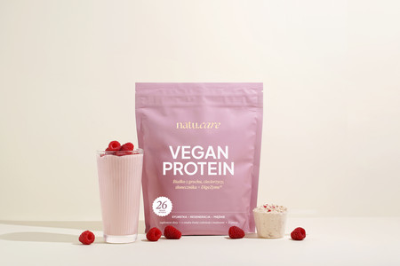 Natu.Care Białko wegańskie Vegan Protein Biała Czekolada Maliny 525 gr.