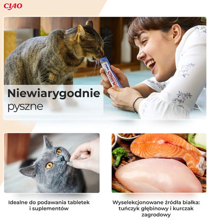 INABA Cat Treat Churu Mix z Tuńczykiem 40x14g