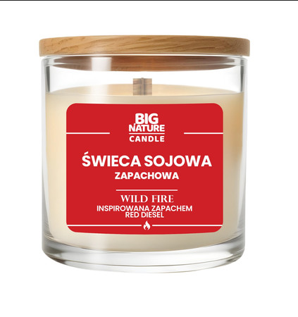 Big Nature Świeca sojowa o zap. WILD FIRE zap. insp. Red Diesel 155g