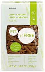 Alb-Gold − Makaron penne z żółtej soczewicy i kasztanów bezglutenowy BIO − 300 g