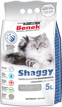 SUPER BENEK Shaggy - Żwirek bentonitowy 5l