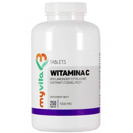MyVita - Witamina C 1000 mg (biofl. + róża) - 250 tabl.