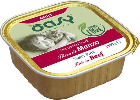 OASY Cat Tasty Pate Adult Beef Wołowina pasztet dla kota 100g