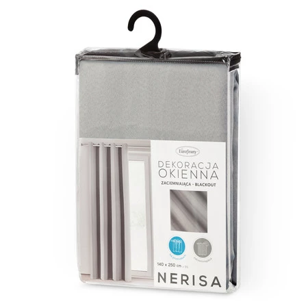 ZASŁONA GOTOWA NERISA 140 X 250 CM SREBRNY
