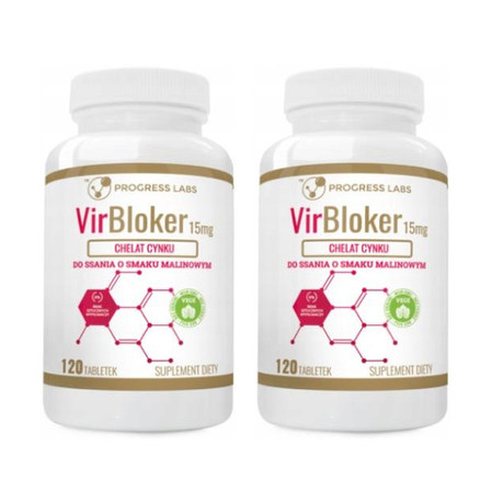 Zestaw: 2x Progress Labs Cynk Do Ssania 15Mg 120 Tabl.