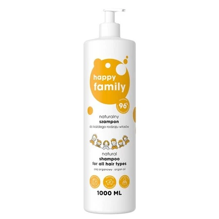 Naturalny szampon do każdego rodzaju włosów HAPPY FAMILY 1000 ml