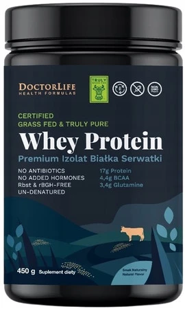 Doctor Life Whey Protein Izolat Białka Serwatki Eco Grass Fed 450g