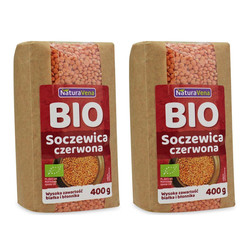 Zestaw: 2x SOCZEWICA CZERWONA BIO 400 g - NATURAVENA