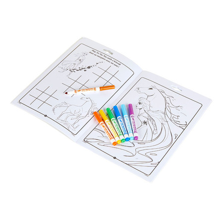 Crayola Kolorowanka dla dzieci z łamigłówkami i flamastrami Kraina Lodu 3+