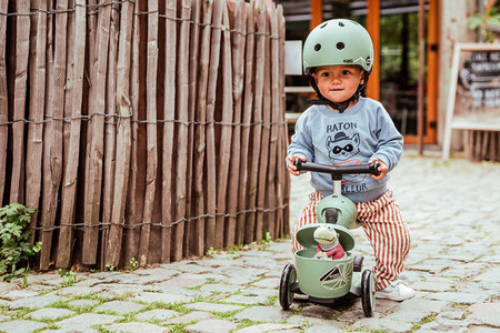 SCOOTANDRIDE Highwaykick 1 Lifestyle 2w1 Jeździk i hulajnoga z zamykanym schowkiem 1-5 lat Green Lines