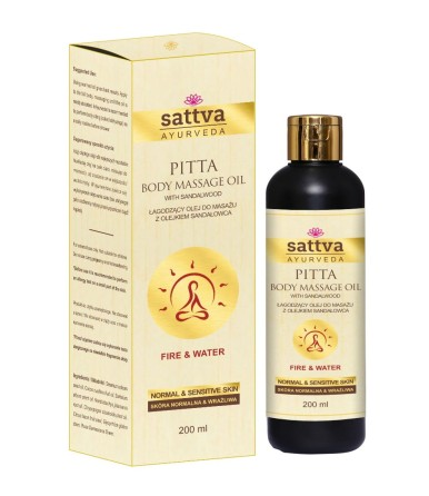 Satttva - Ajurwedyjski olejek do masażu łagodzący z olejkiem sandałowca Pitta, 200ml