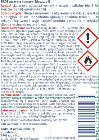 BROS Spray na komary i kleszcze 90 ml