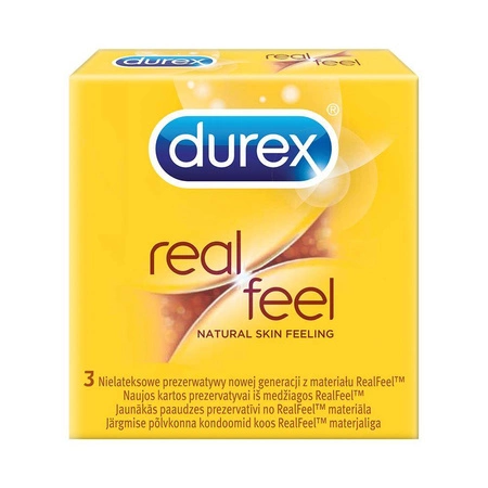 Durex prezerwatywy bez lateksu Real Feel 3 szt bezlateksowe