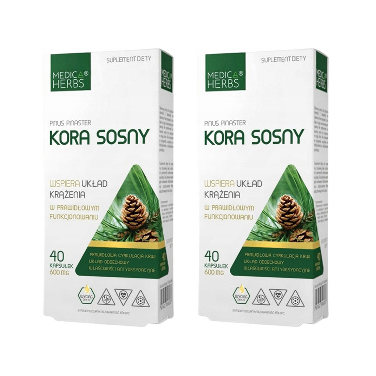 Zestaw 2x Medica Herbs Kora Sosny 40 kaps - Nabea.pl