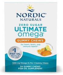Nordic Naturals Ultimate Omega Gummy Chews Omega-3 kwasy tłuszczowe EPA i DHA 1200 mg 54 żelki smak owoce tropikalne