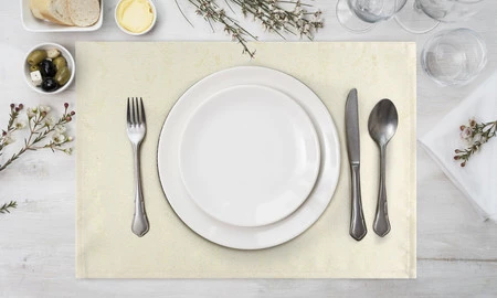 OBRUS SPARKLE 85 X 85 CM KREMOWY