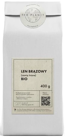 LEN BRĄZOWY (SIEMIĘ LNIANE) BIO 400 g - THE PLANET