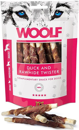 WOOLF Duck Rawhide Twister Pałeczki z Kaczką 100g