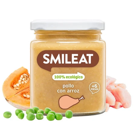 Smileat, BIO Słoiczek z kurczakiem i ryżem 6m+, 230 g