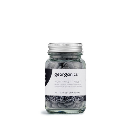 Georganics, Naturalne tabletki do płukania jamy ustnej, do codziennej pielęgnacji, z aktywnym węglem, 180 tabletek