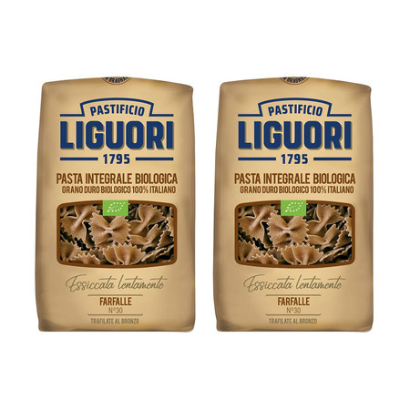 Zestaw 2x Makaron Liguori Integrale Farfalle pełnoziarnisty BIO 500G