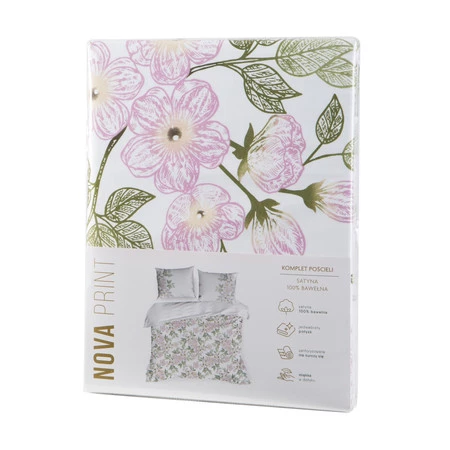 Komplet pościeli satynowej Nika 44, 140 x 200 cm, Biały