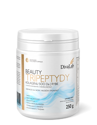 DivaLab Beauty Tripeptydy kolagenu hydrolizowane tripeptydy kolagenu rybiego 500 Da śluz ślimaka NAD+ Q10 250 g
