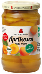 MORELE POŁÓWKI W LEKKIM SYROPIE BEZGLUTENOWE BIO 325 g (165 g) (SŁOIK) - ZWERGENWIESE KRÓTKA DATA 2026-07-16