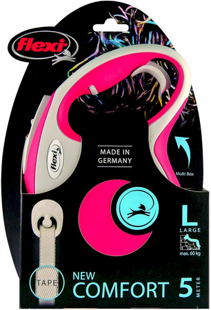 FLEXI NEW COMFORT Smycz taśmowa L / 5m czerwona