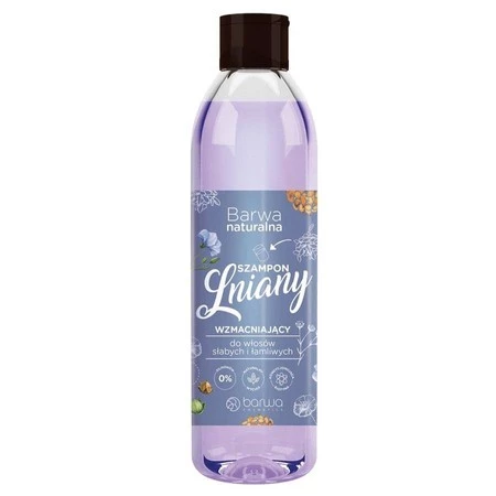 Naturalna lniany wzmacniający szampon do włosów słabych i łamliwych 300ml