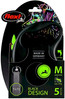 FLEXI BLACK Design Smycz taśmowa M / 5m zielona