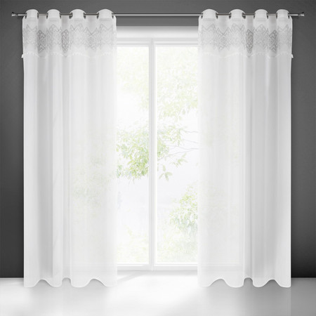 FIRANA GOTOWA DAPHNE 140 X 250 CM BIAŁY