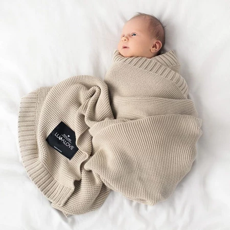 Lullalove, Bambusowy koc - Milk coffee, beżowy