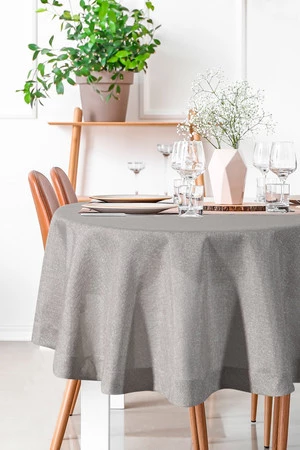 OBRUS STELLA 2 O 180 CM SREBRNY