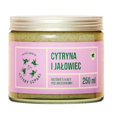 Rozświetlający peeling cukrowy Cytryna i Jałowiec 250ml