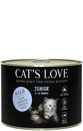Zestaw 10x CAT'S LOVE Junior Kalb - cielęcina z olejem z łososia (200g)