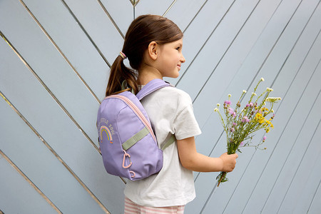 Lassig Plecak do przedszkolaTiny Outdoor Rainbow pastel lilac