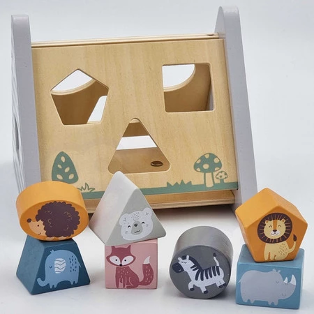 Viga PolarB Drewniany edukacyjny sorter z klockami piramida