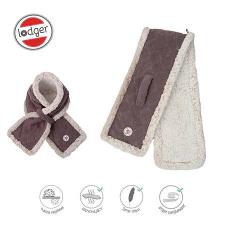 Lodger Dwuwarstwowy szaliczek z polaru wrzosowy Fleece Mauve