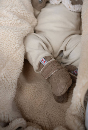Lodger Polarowe buciki kapcie brązowe Fleece Buffalo 3-6 m